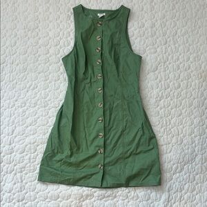 Urban Outfitters Olive Button-Front Mini Dress